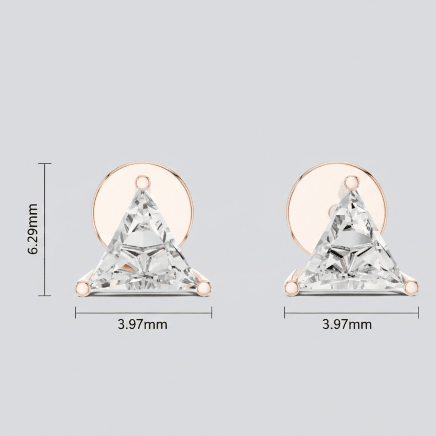 14KT Gold Trillion Cut Diamond Stud Earrings - Suez Diamonds