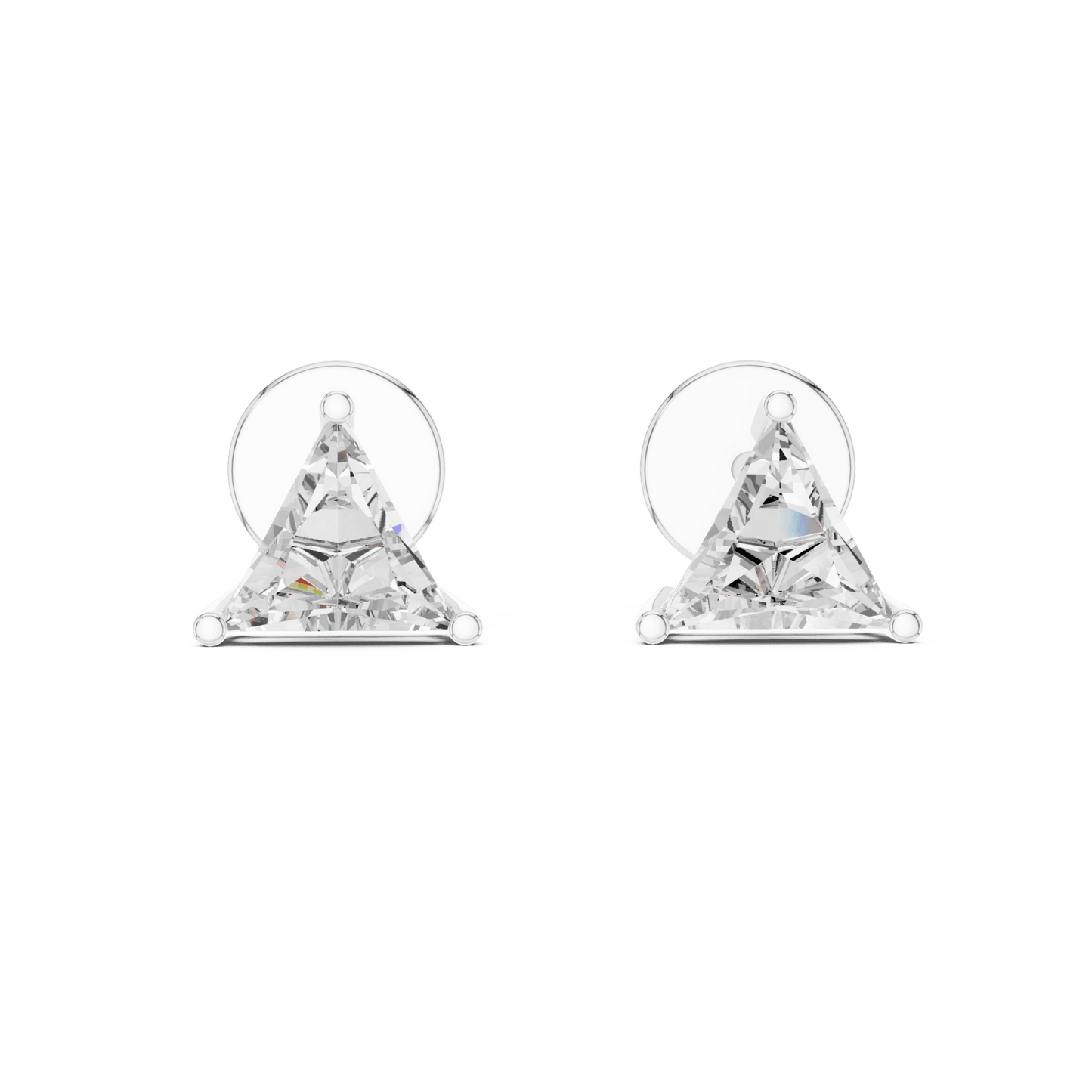 14KT Gold Trillion Cut Diamond Stud Earrings - Suez Diamonds