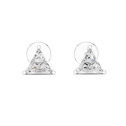 14KT Gold Trillion Cut Diamond Stud Earrings - Suez Diamonds
