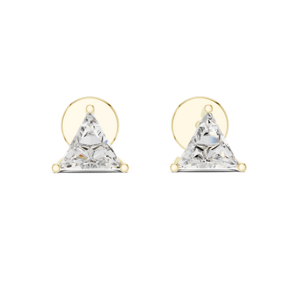 14KT Gold Trillion Cut Diamond Stud Earrings - Suez Diamonds