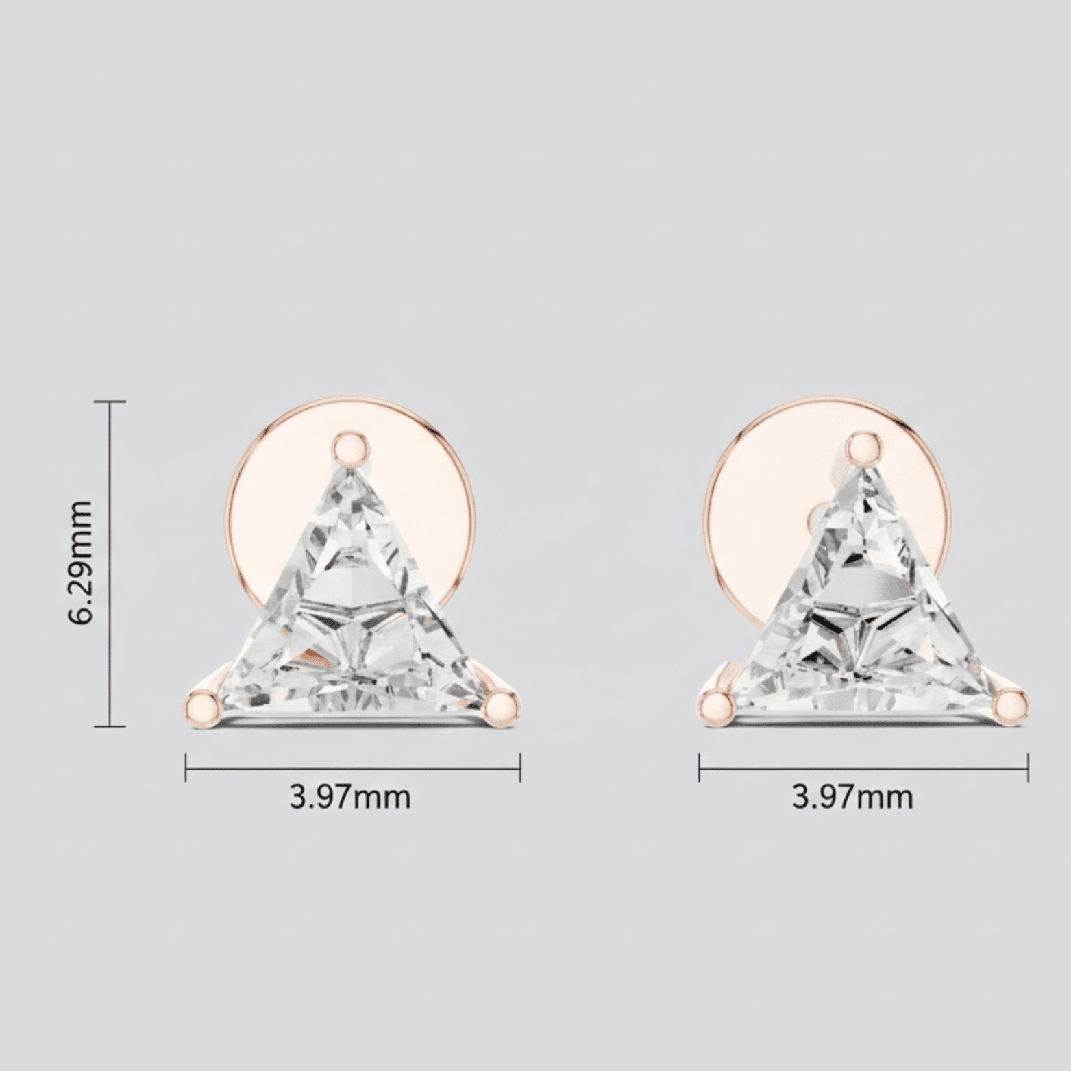 14KT Gold Trillion Cut Diamond Stud Earrings - Suez Diamonds
