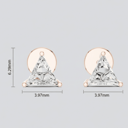 14KT Gold Trillion Cut Diamond Stud Earrings - Suez Diamonds