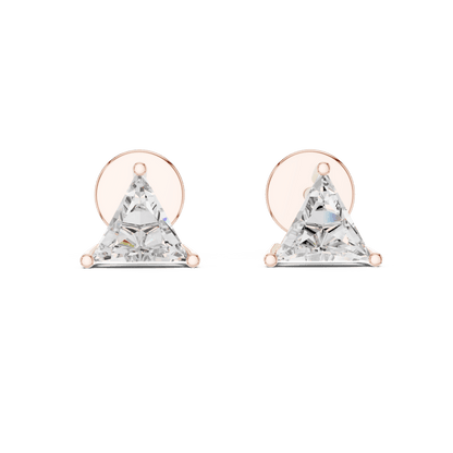 14KT Gold Trillion Cut Diamond Stud Earrings - Suez Diamonds