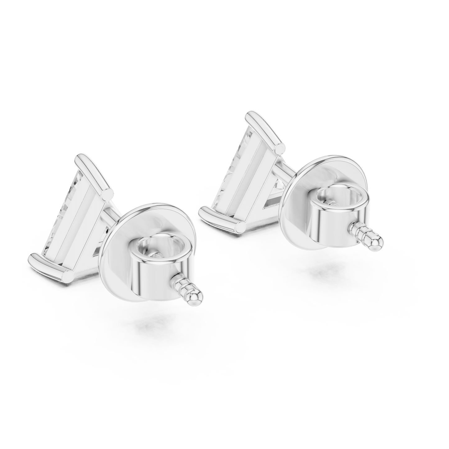 14KT Gold Trillion Cut Diamond Stud Earrings - Suez Diamonds