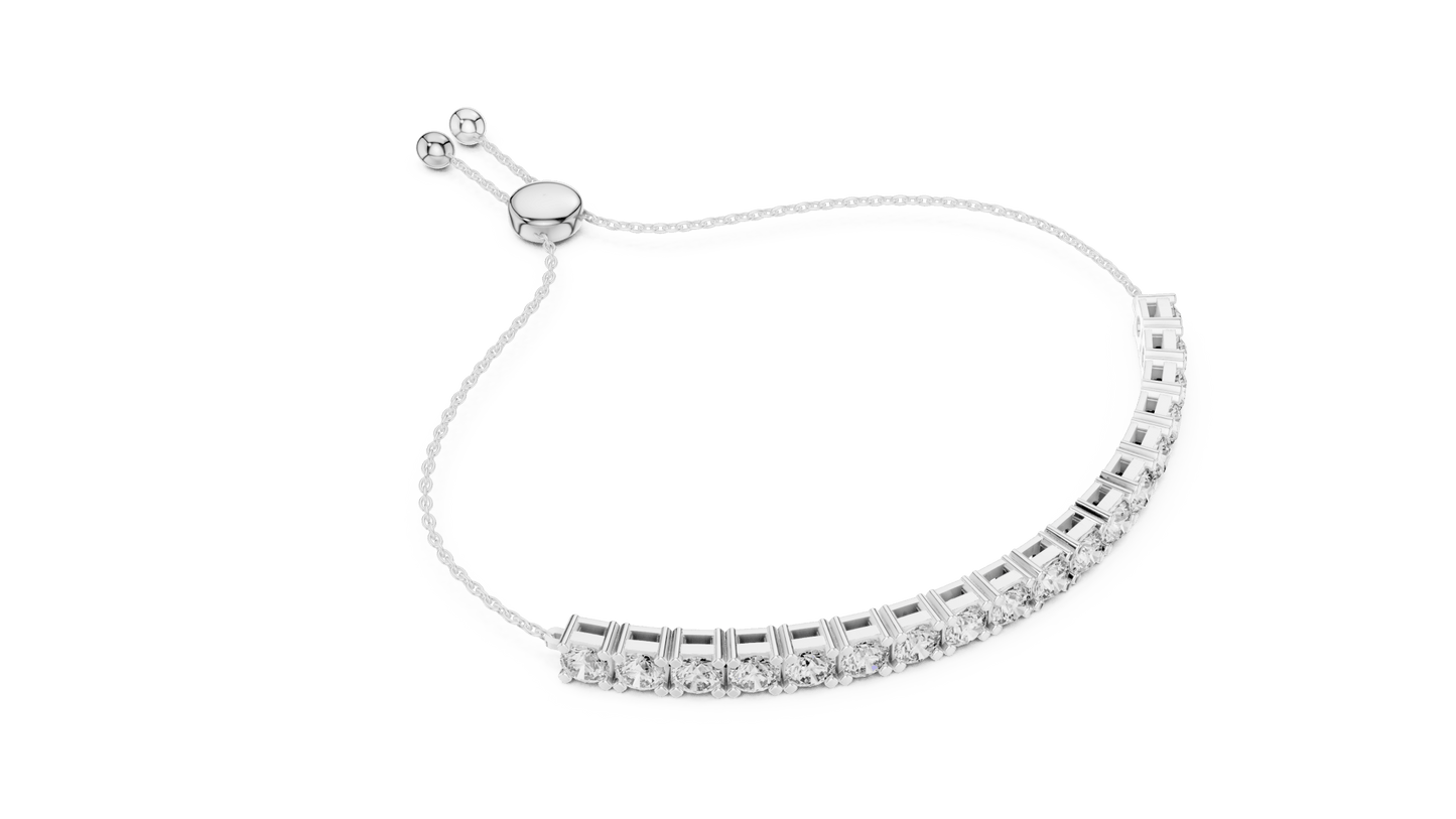 Adjustable Bolo Lab Grown Diamond Bracelet - Suez Diamonds