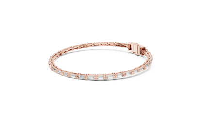 Horizontal Baguette Lab Diamond Tennis Bracelet - Suez Diamonds