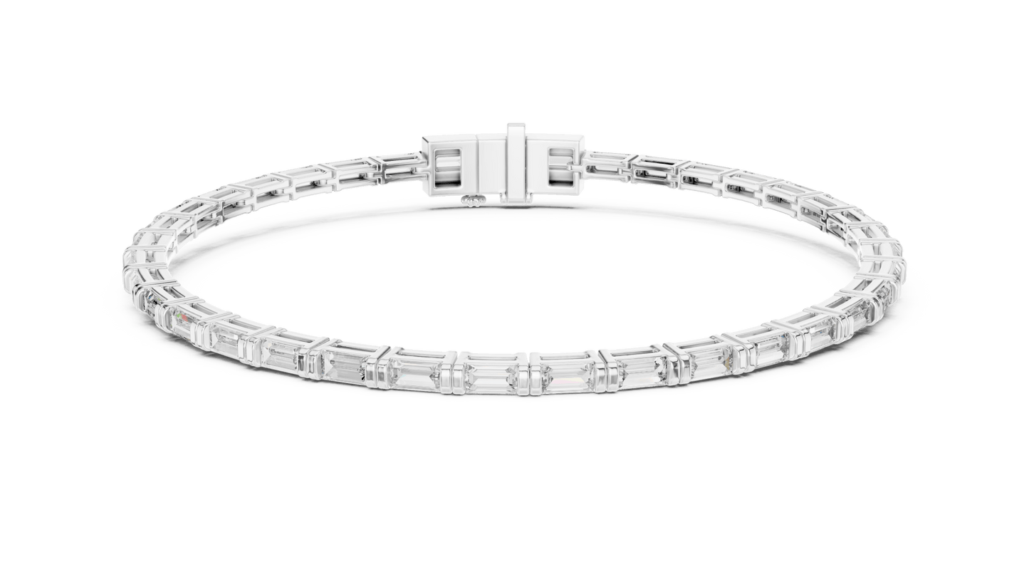 Horizontal Baguette Lab Diamond Tennis Bracelet - Suez Diamonds