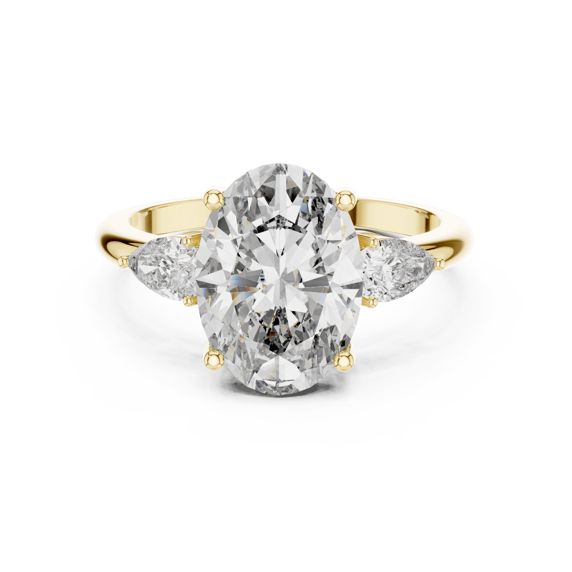 Oval & Pear Lab - Grown Diamond Ring in 14K Gold - Suez Diamonds