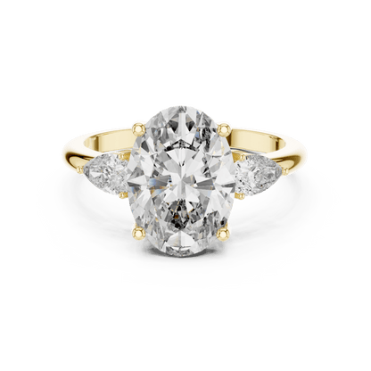 Oval & Pear Lab - Grown Diamond Ring in 14K Gold - Suez Diamonds