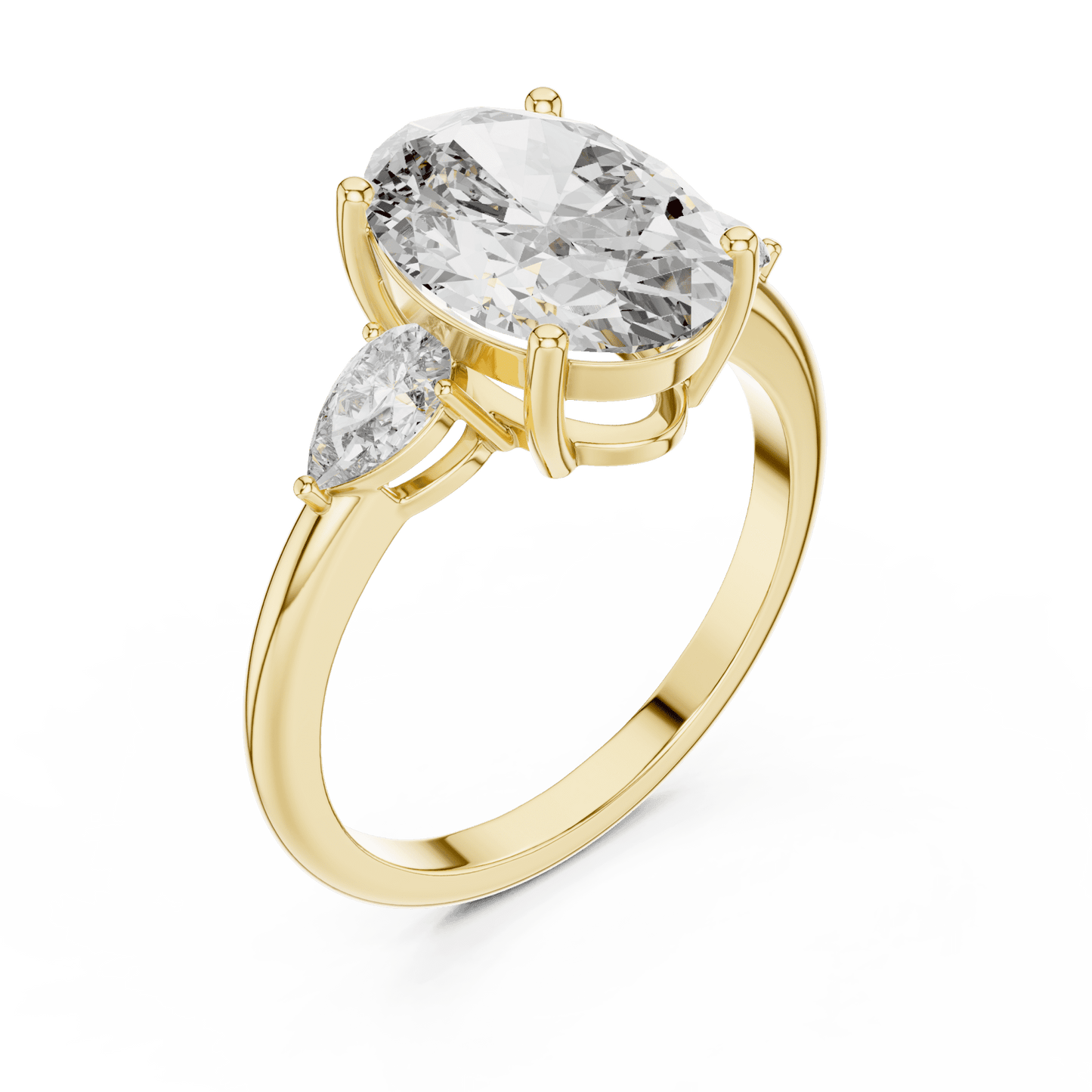Oval & Pear Lab - Grown Diamond Ring in 14K Gold - Suez Diamonds