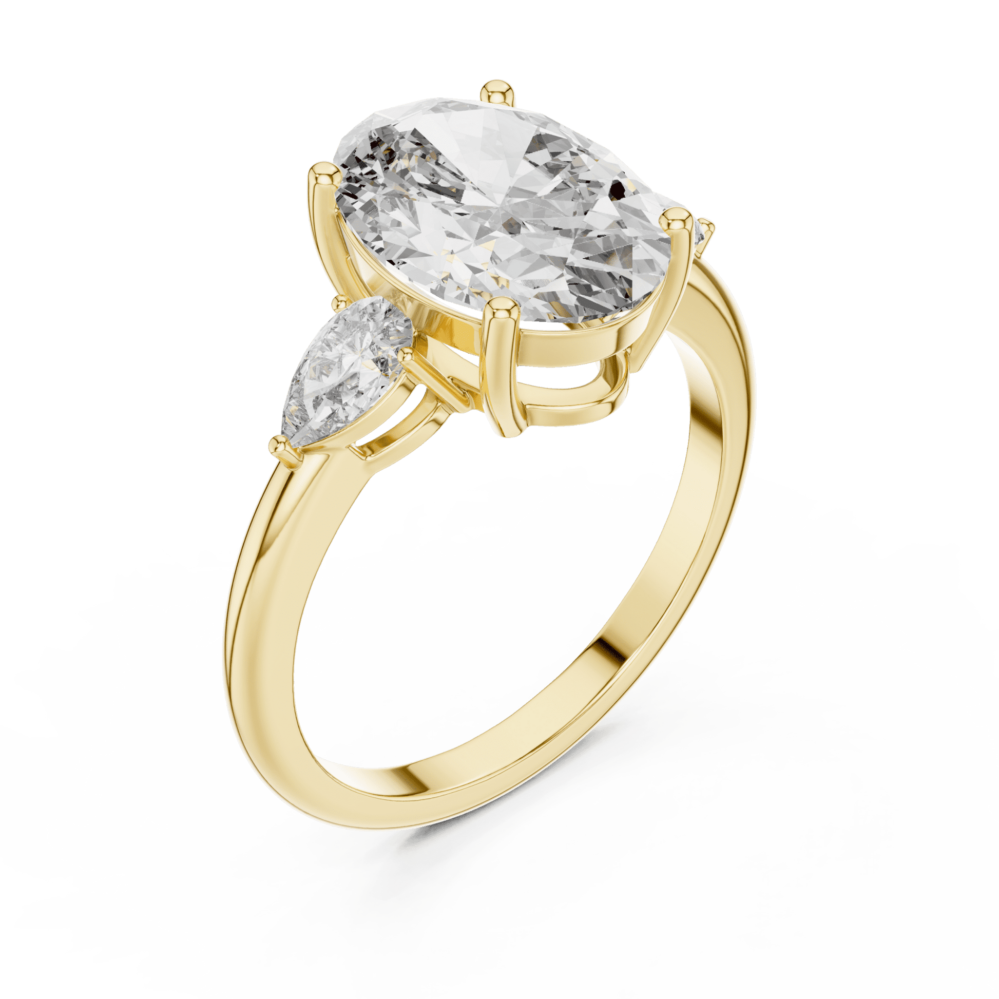 Oval & Pear Lab - Grown Diamond Ring in 14K Gold - Suez Diamonds