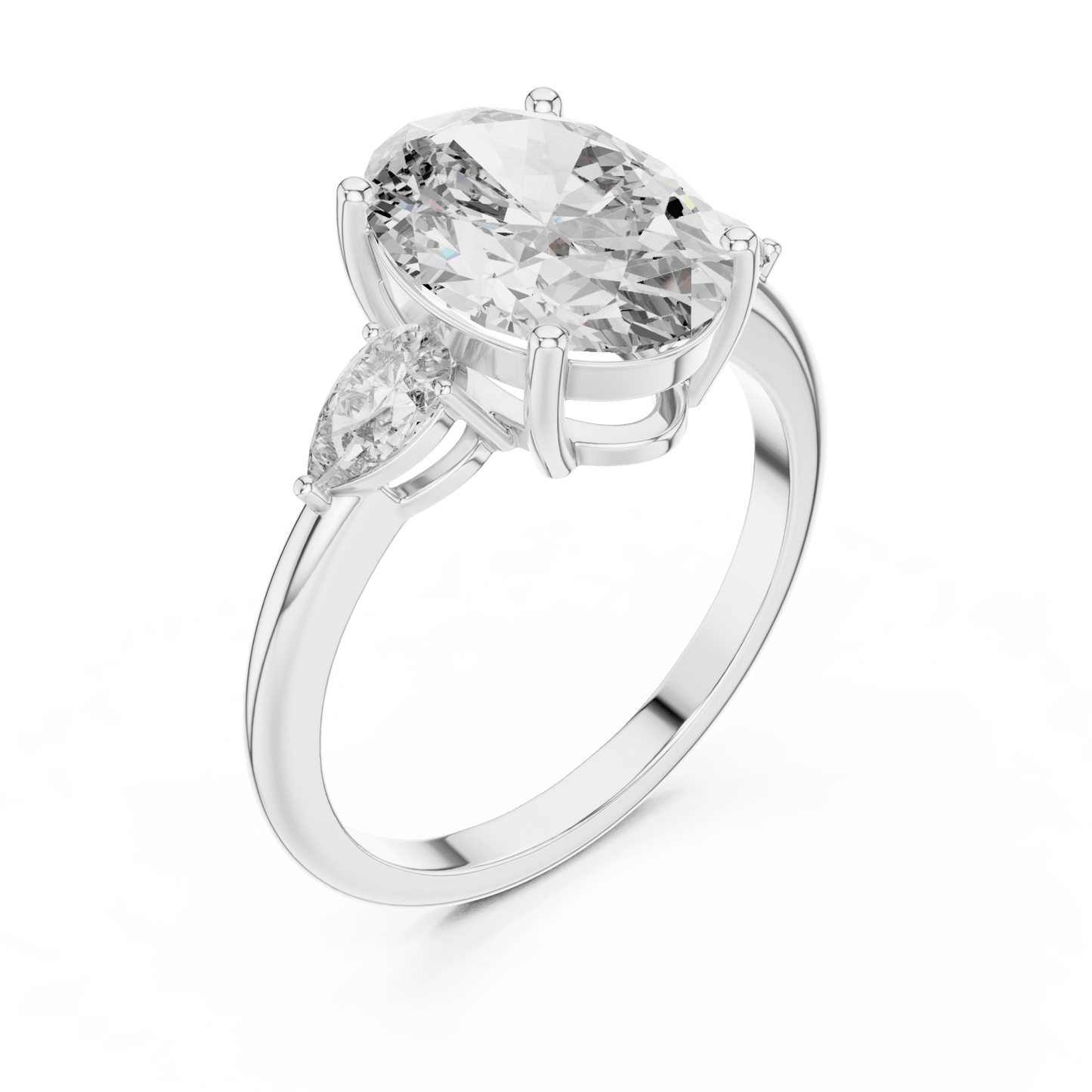 Oval & Pear Lab - Grown Diamond Ring in 14K Gold - Suez Diamonds