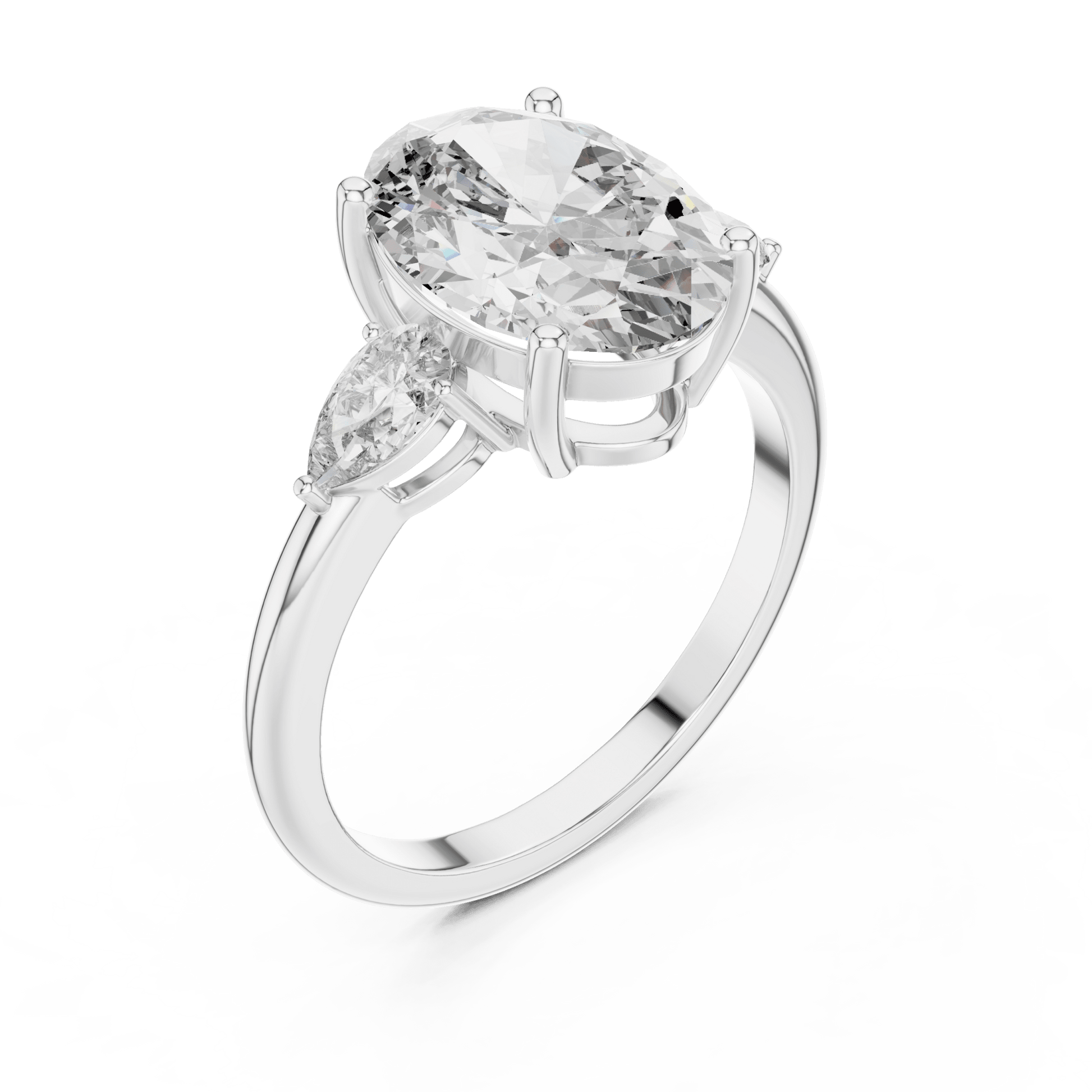 Oval & Pear Lab - Grown Diamond Ring in 14K Gold - Suez Diamonds
