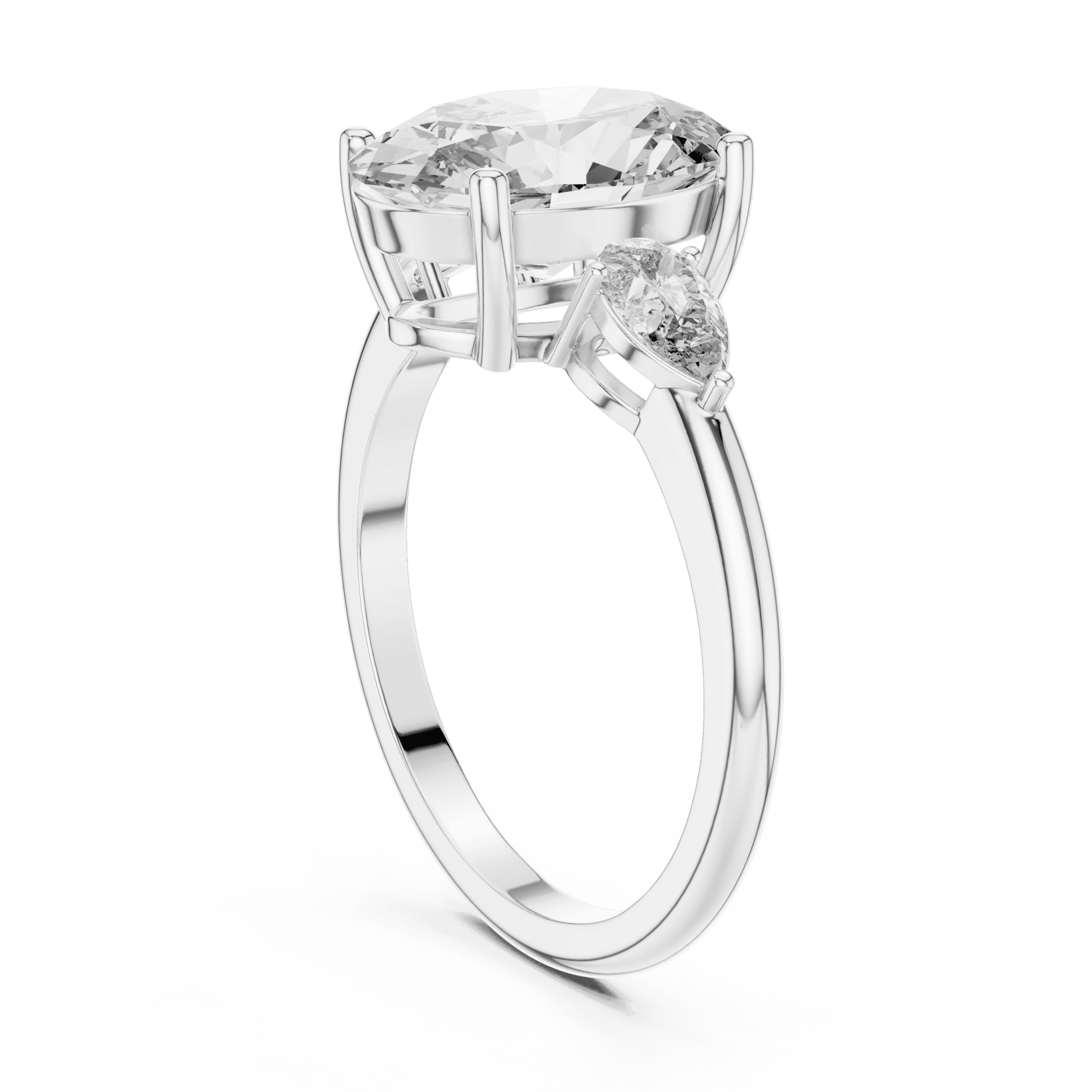 Oval & Pear Lab - Grown Diamond Ring in 14K Gold - Suez Diamonds
