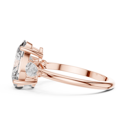 Oval & Pear Lab - Grown Diamond Ring in 14K Gold - Suez Diamonds