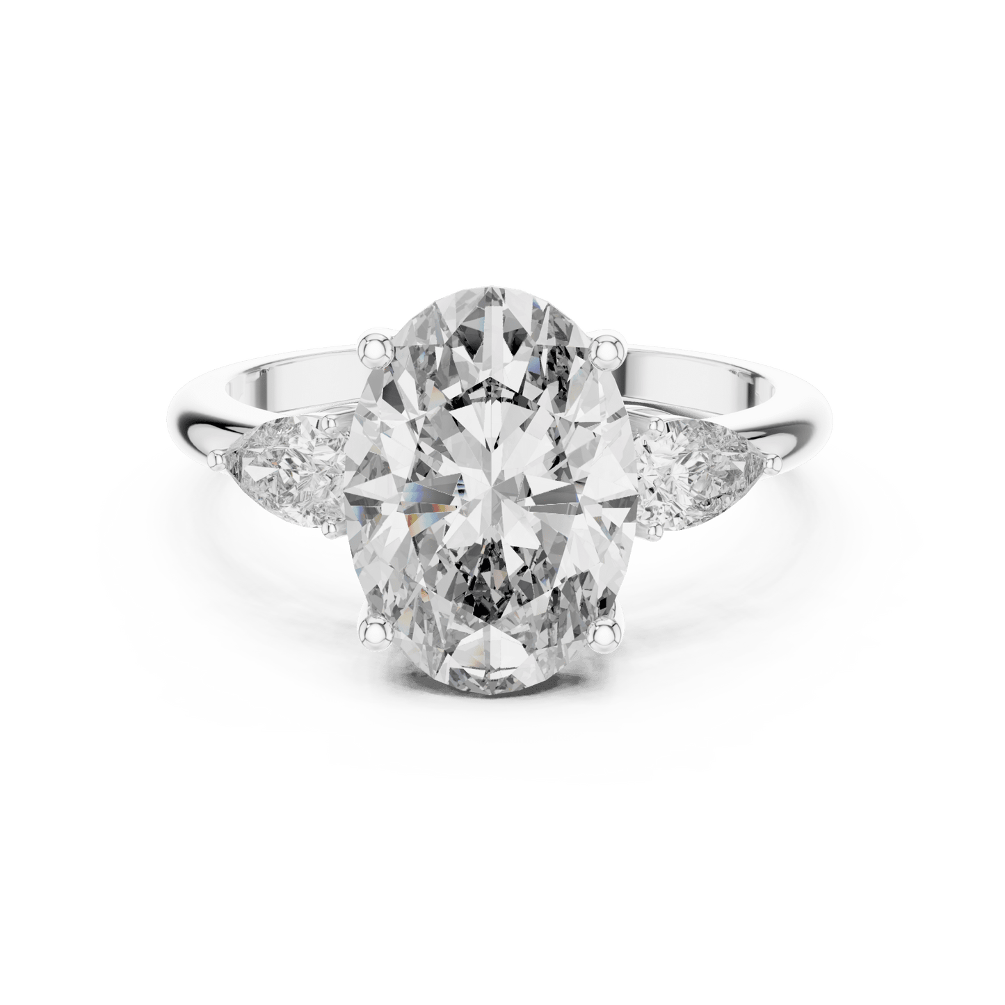 Oval & Pear Lab - Grown Diamond Ring in 14K Gold - Suez Diamonds