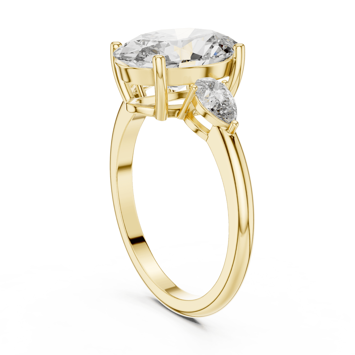Oval & Pear Lab - Grown Diamond Ring in 14K Gold - Suez Diamonds