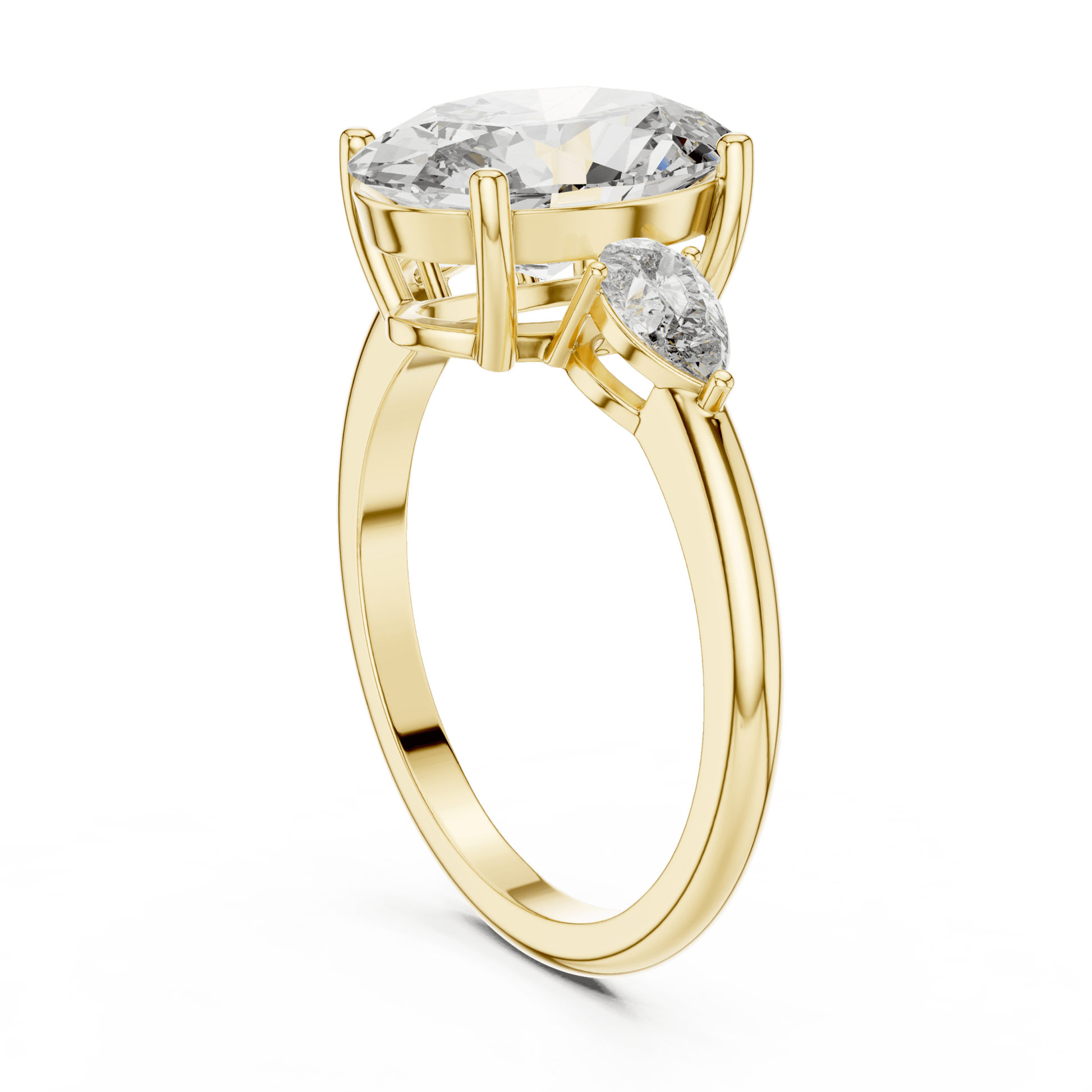 Oval & Pear Lab - Grown Diamond Ring in 14K Gold - Suez Diamonds