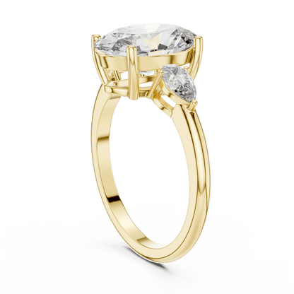 Oval & Pear Lab - Grown Diamond Ring in 14K Gold - Suez Diamonds