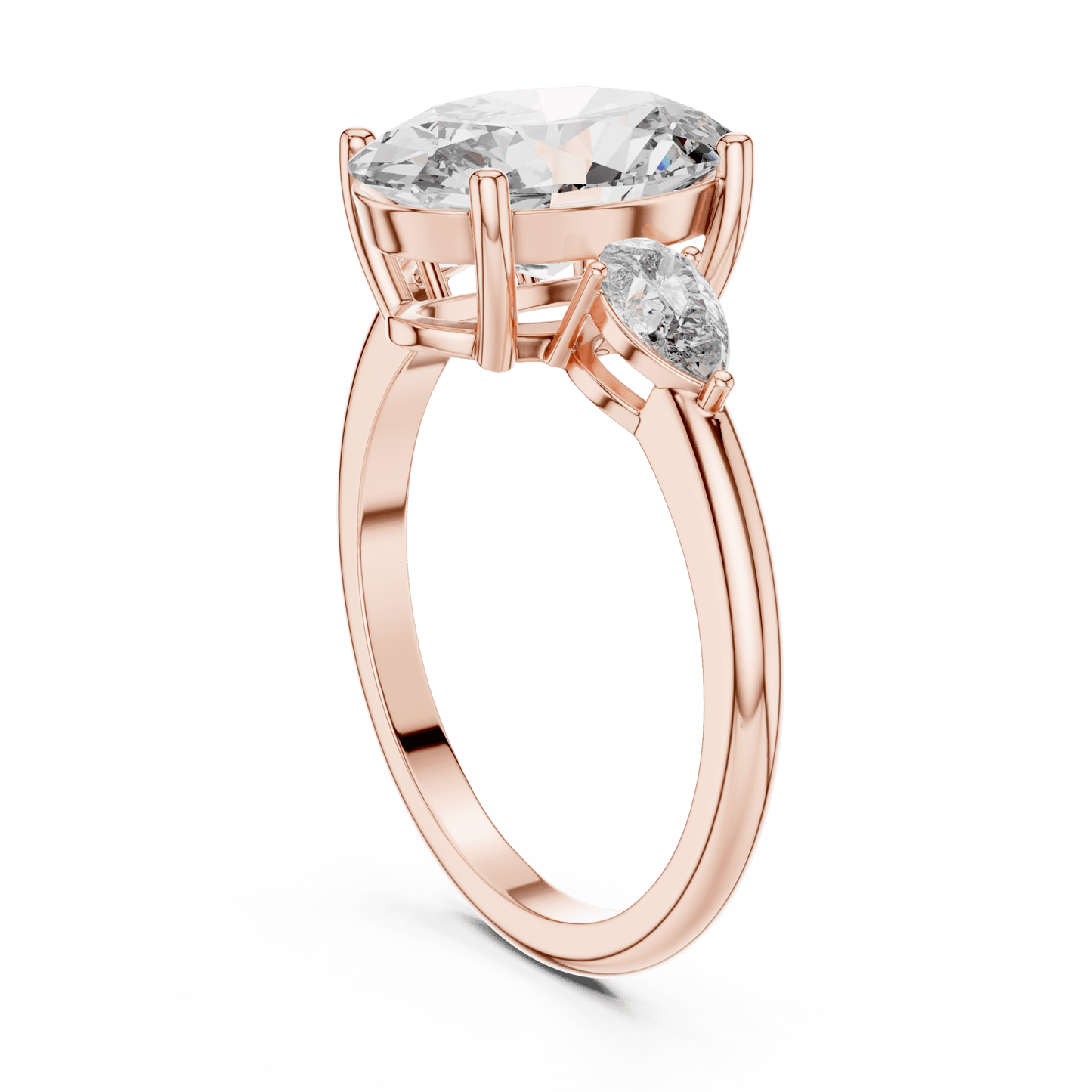 Oval & Pear Lab - Grown Diamond Ring in 14K Gold - Suez Diamonds