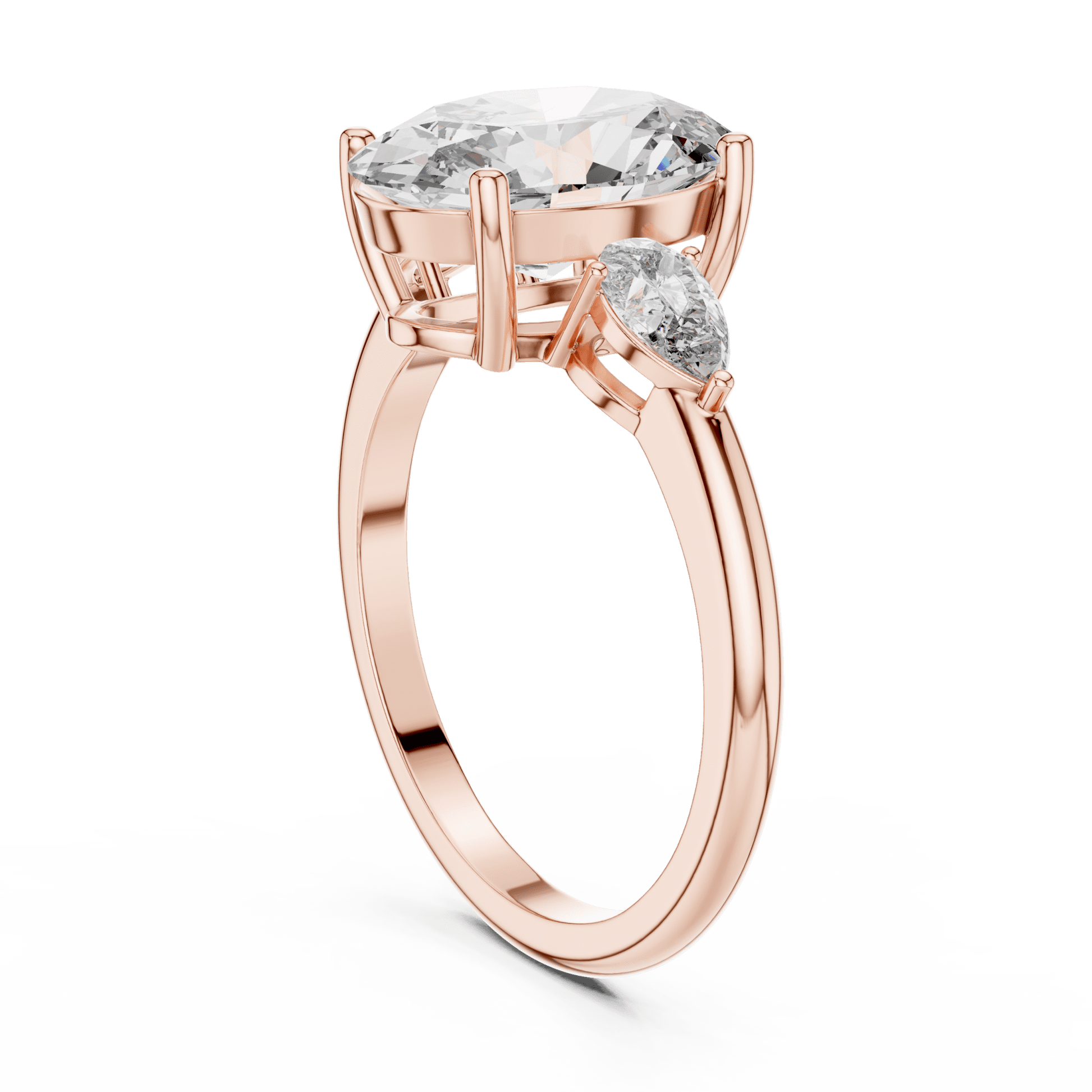 Oval & Pear Lab - Grown Diamond Ring in 14K Gold - Suez Diamonds