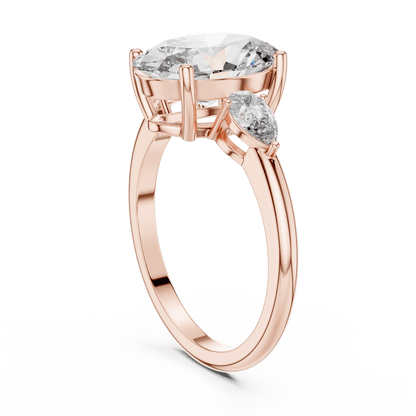 Oval & Pear Lab - Grown Diamond Ring in 14K Gold - Suez Diamonds