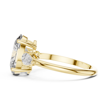 Oval & Pear Lab - Grown Diamond Ring in 14K Gold - Suez Diamonds