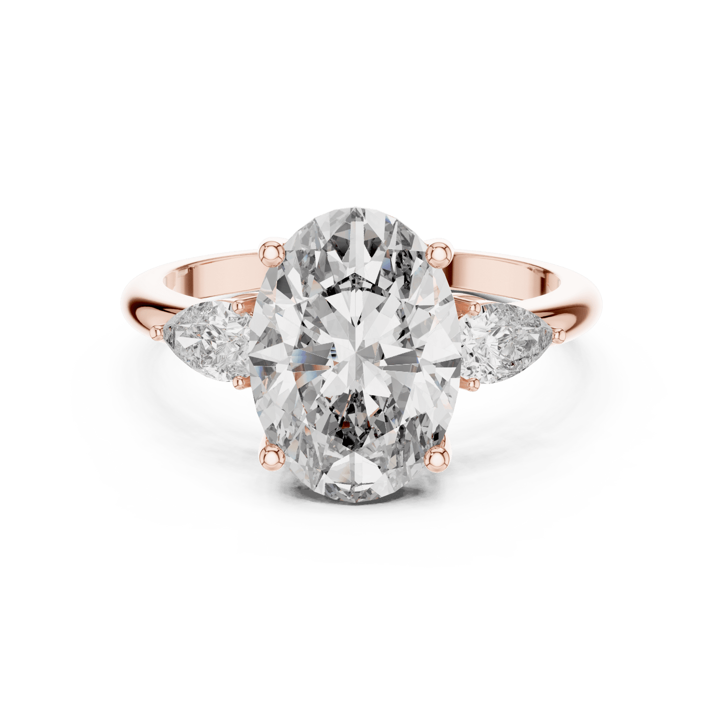 Oval & Pear Lab - Grown Diamond Ring in 14K Gold - Suez Diamonds