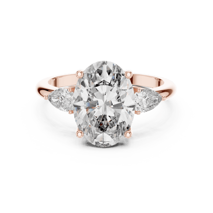 Oval & Pear Lab - Grown Diamond Ring in 14K Gold - Suez Diamonds