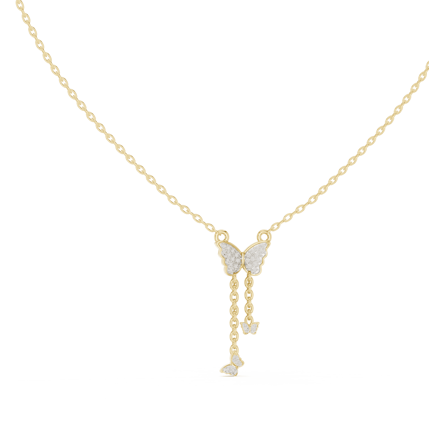 Papillon Cascade Lab - Grown Diamond Drop Pendant - Suez Diamonds
