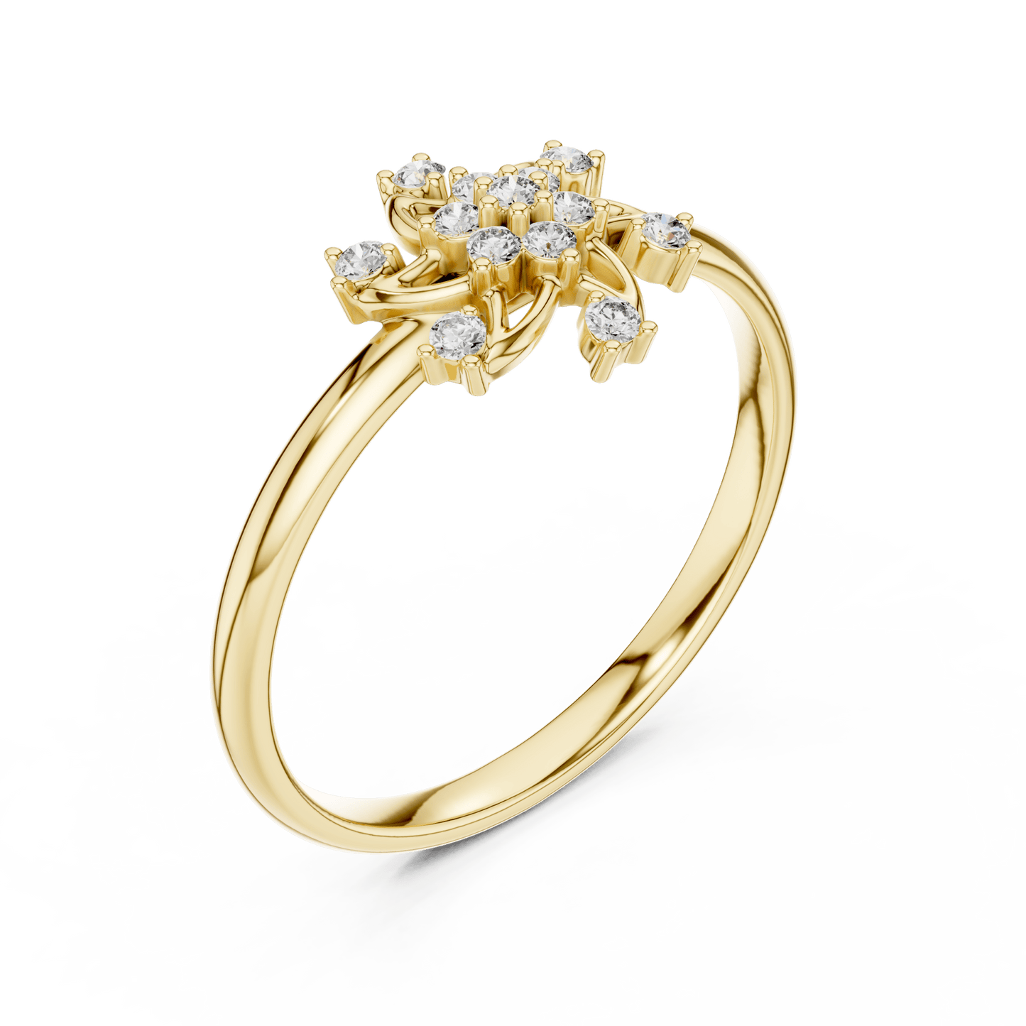 Pinwheel Blossom Round Cut Lab-Grown Diamond Ring - Suez Diamonds