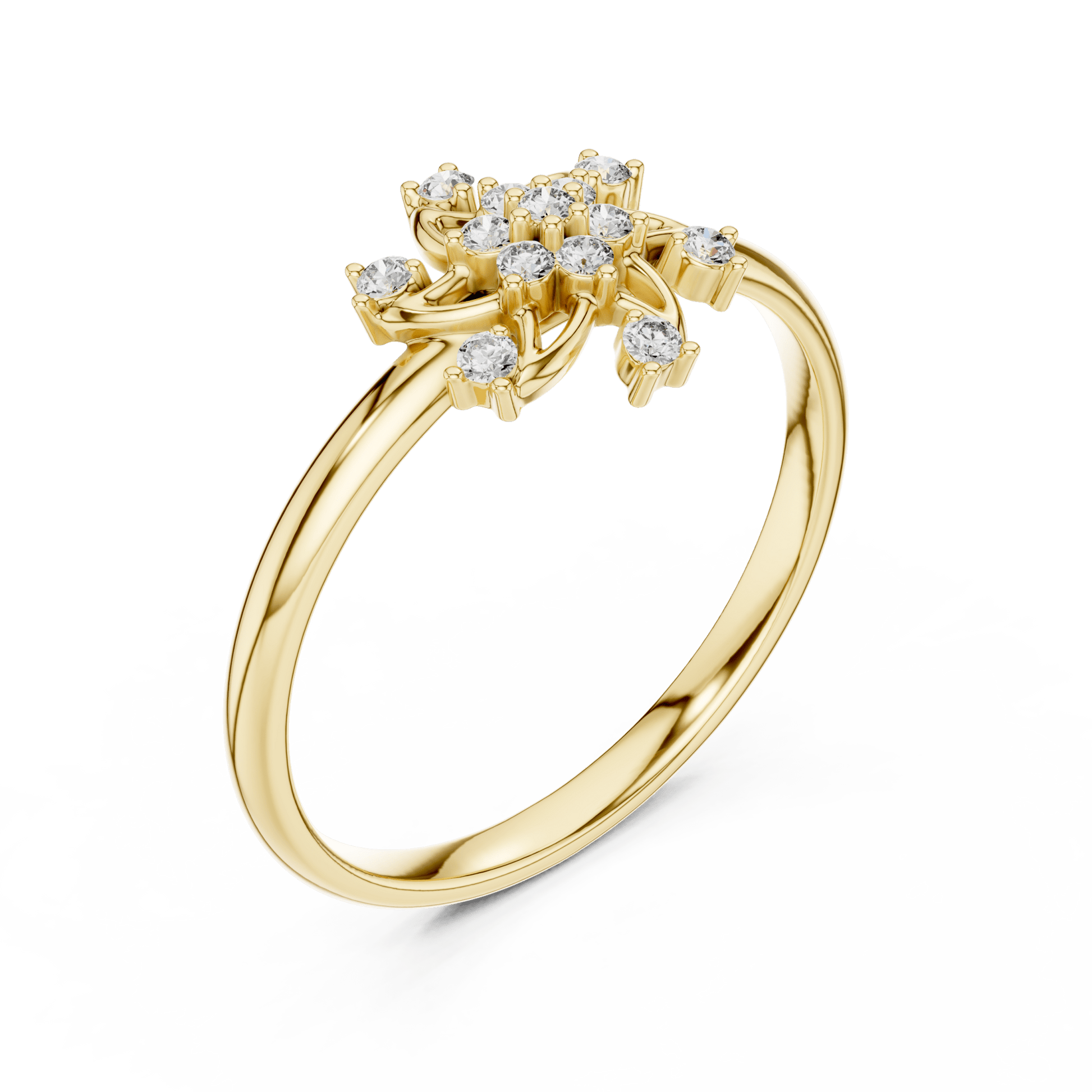 Pinwheel Blossom Round Cut Lab-Grown Diamond Ring - Suez Diamonds