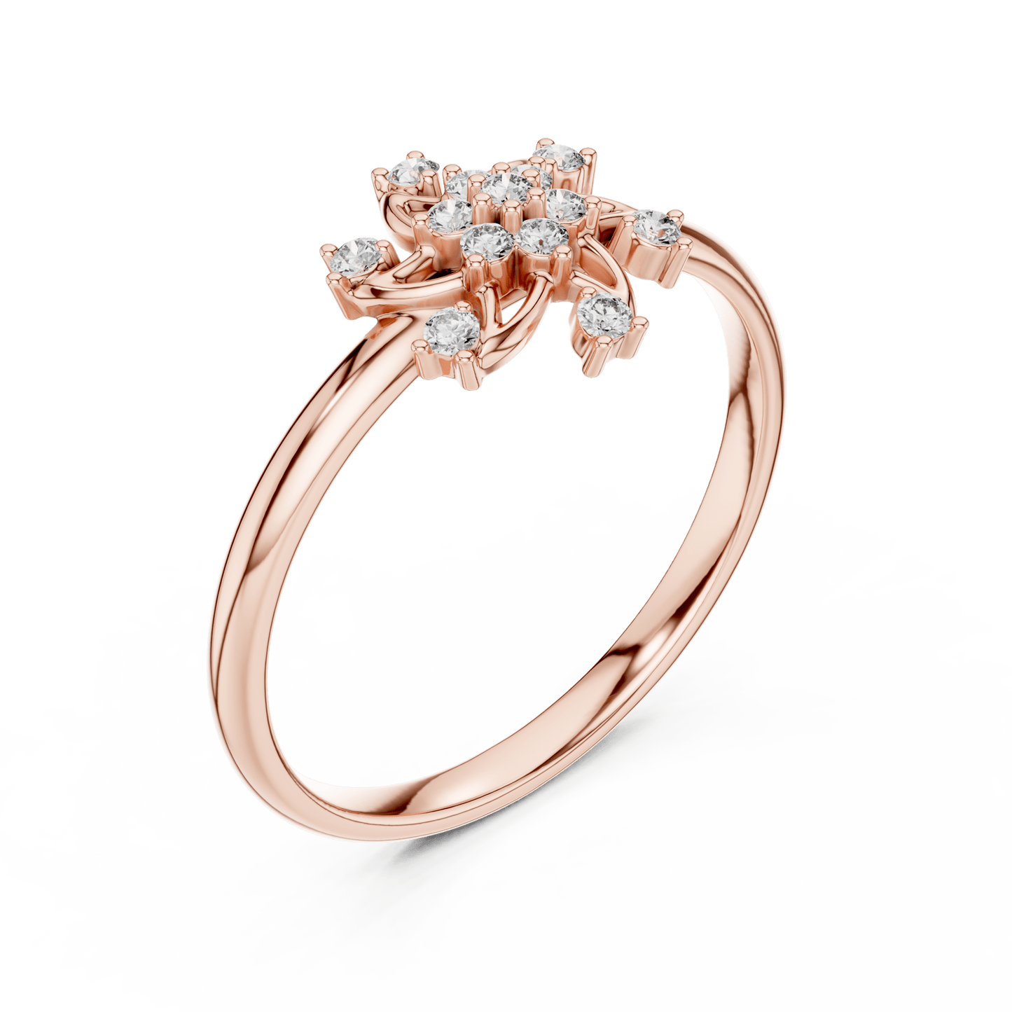 Pinwheel Blossom Round Cut Lab-Grown Diamond Ring - Suez Diamonds