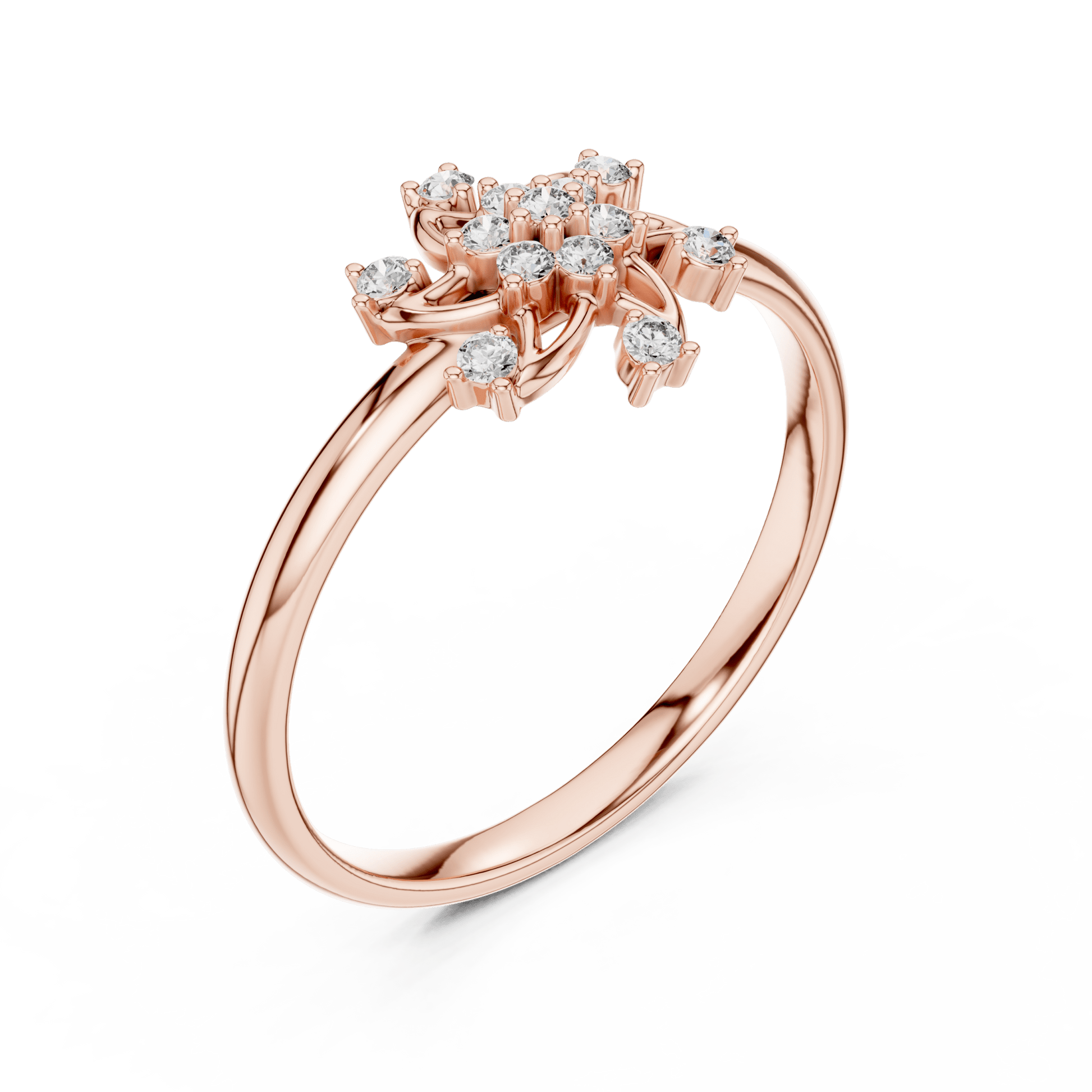 Pinwheel Blossom Round Cut Lab-Grown Diamond Ring - Suez Diamonds