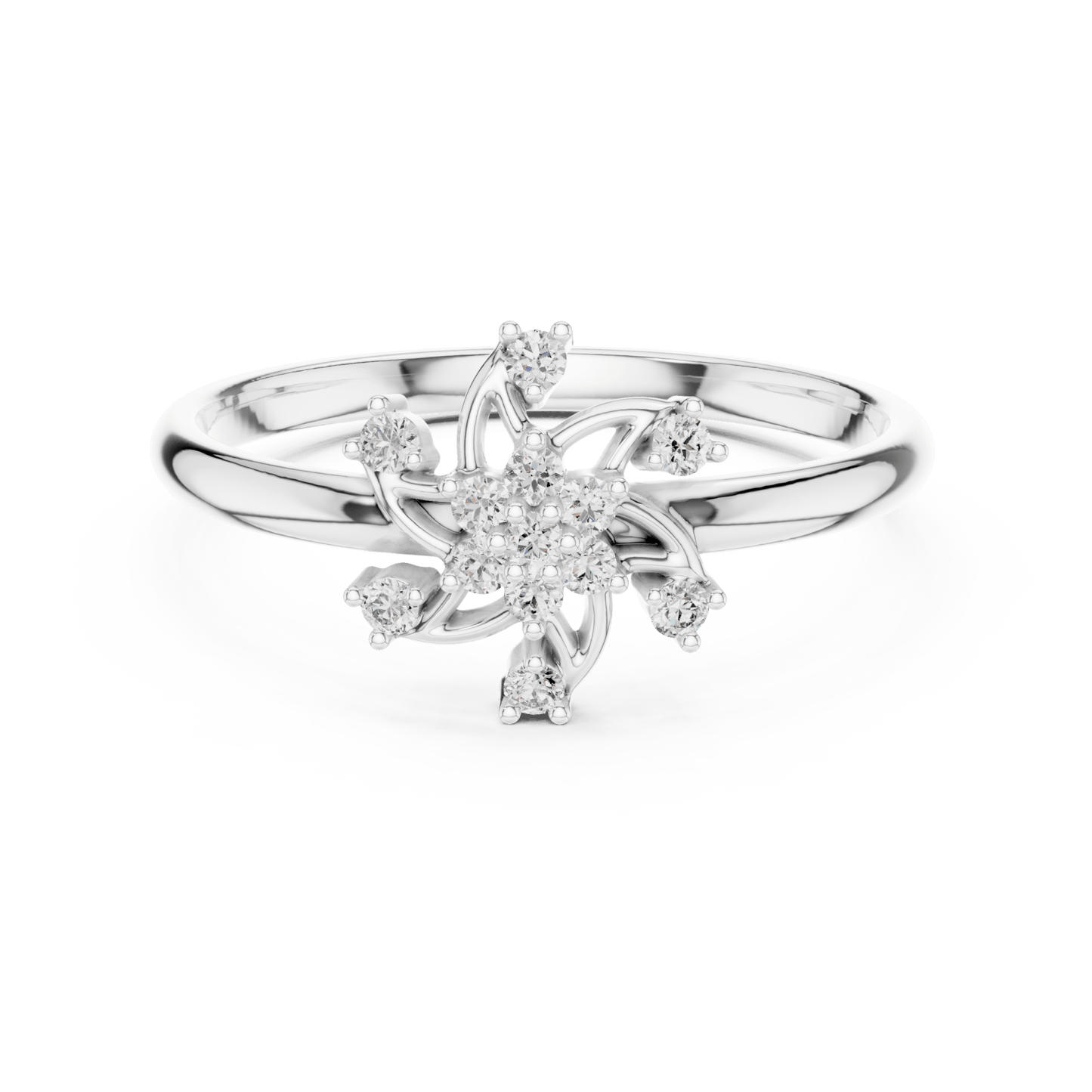 Pinwheel Blossom Round Cut Lab-Grown Diamond Ring - Suez Diamonds