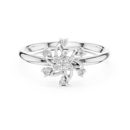Pinwheel Blossom Round Cut Lab-Grown Diamond Ring - Suez Diamonds
