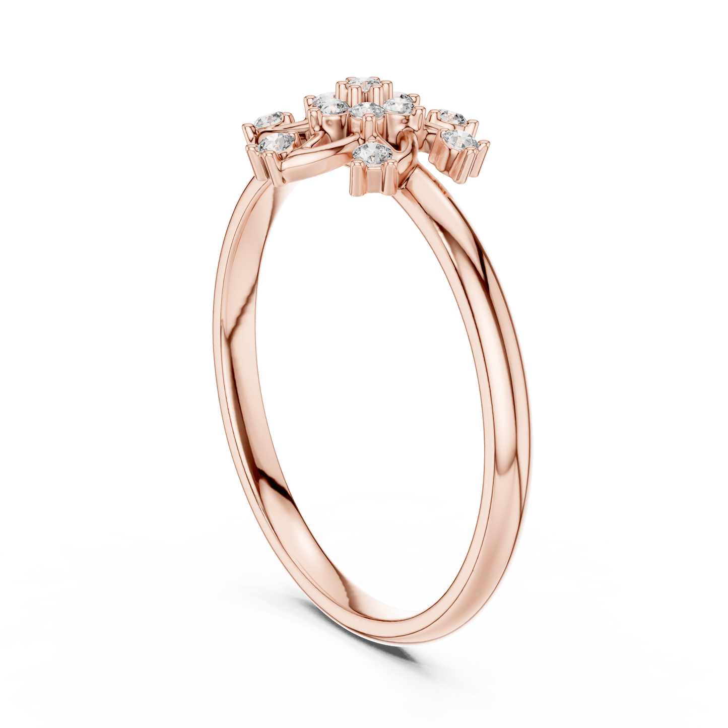 Pinwheel Blossom Round Cut Lab-Grown Diamond Ring - Suez Diamonds