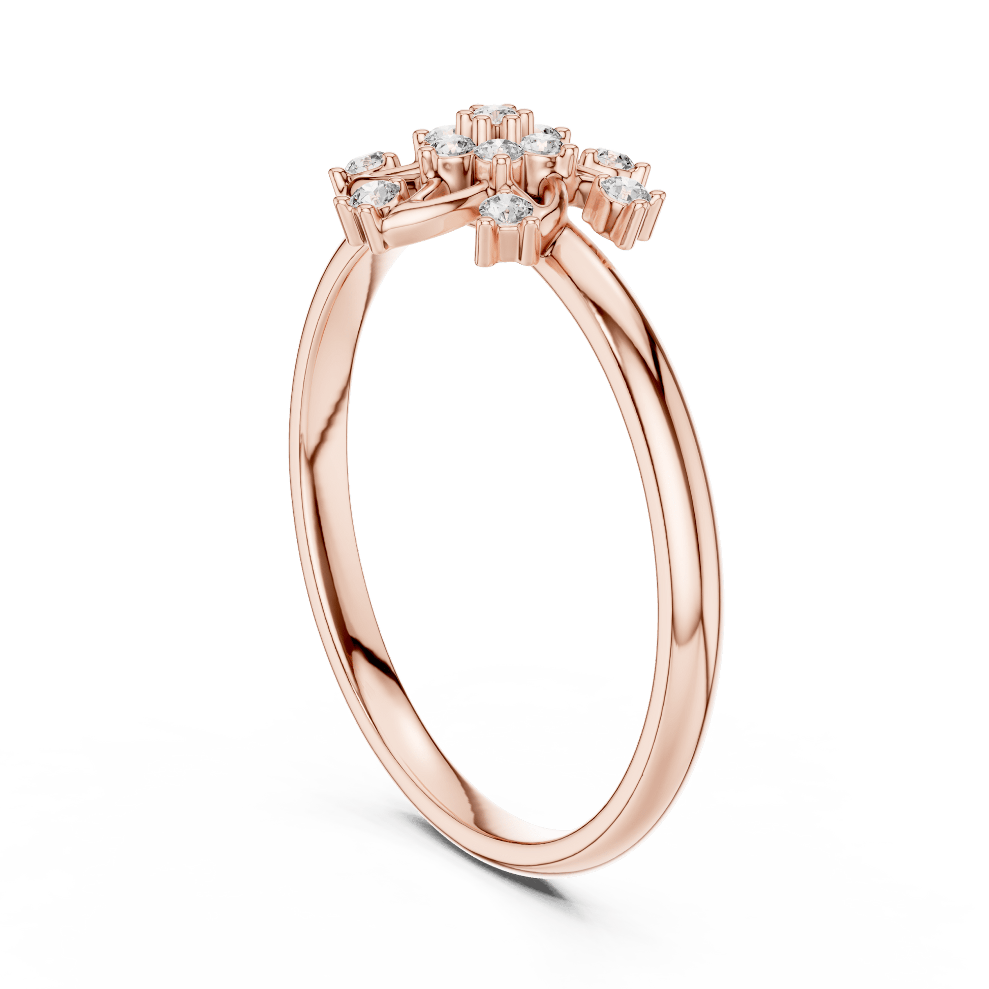 Pinwheel Blossom Round Cut Lab-Grown Diamond Ring - Suez Diamonds