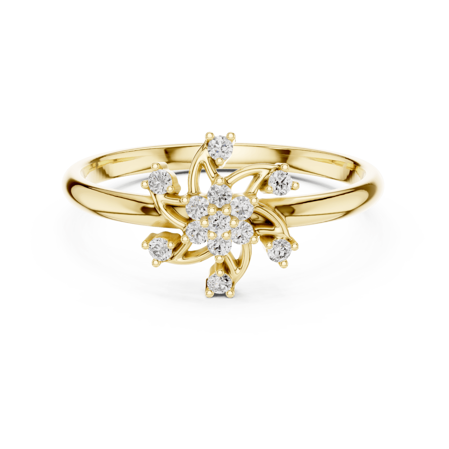 Pinwheel Blossom Round Cut Lab-Grown Diamond Ring - Suez Diamonds