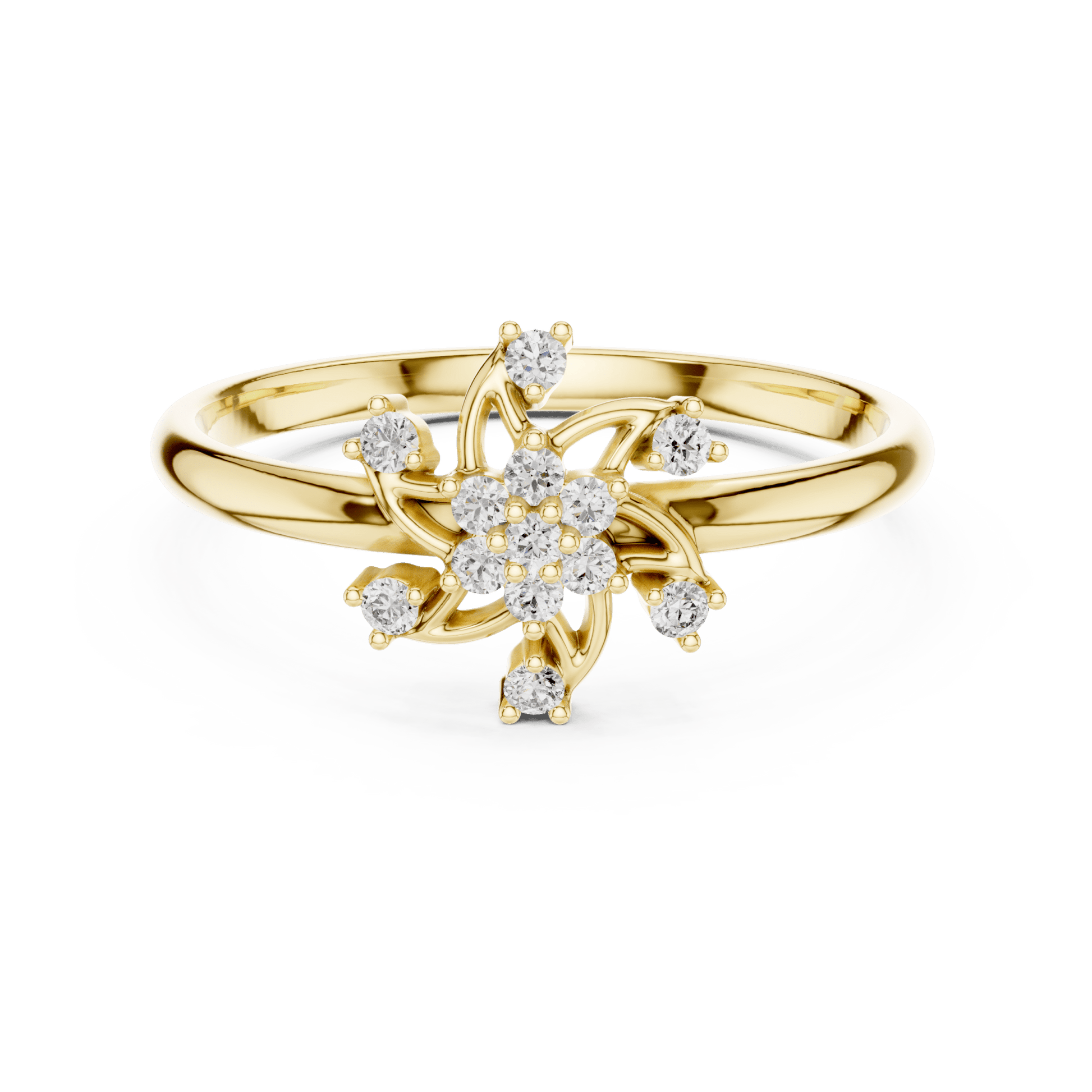 Pinwheel Blossom Round Cut Lab-Grown Diamond Ring - Suez Diamonds