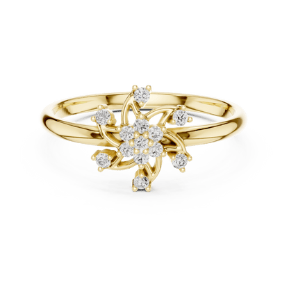 Pinwheel Blossom Round Cut Lab-Grown Diamond Ring - Suez Diamonds