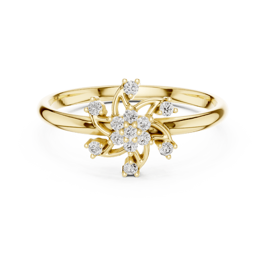 Pinwheel Blossom Round Cut Lab-Grown Diamond Ring - Suez Diamonds