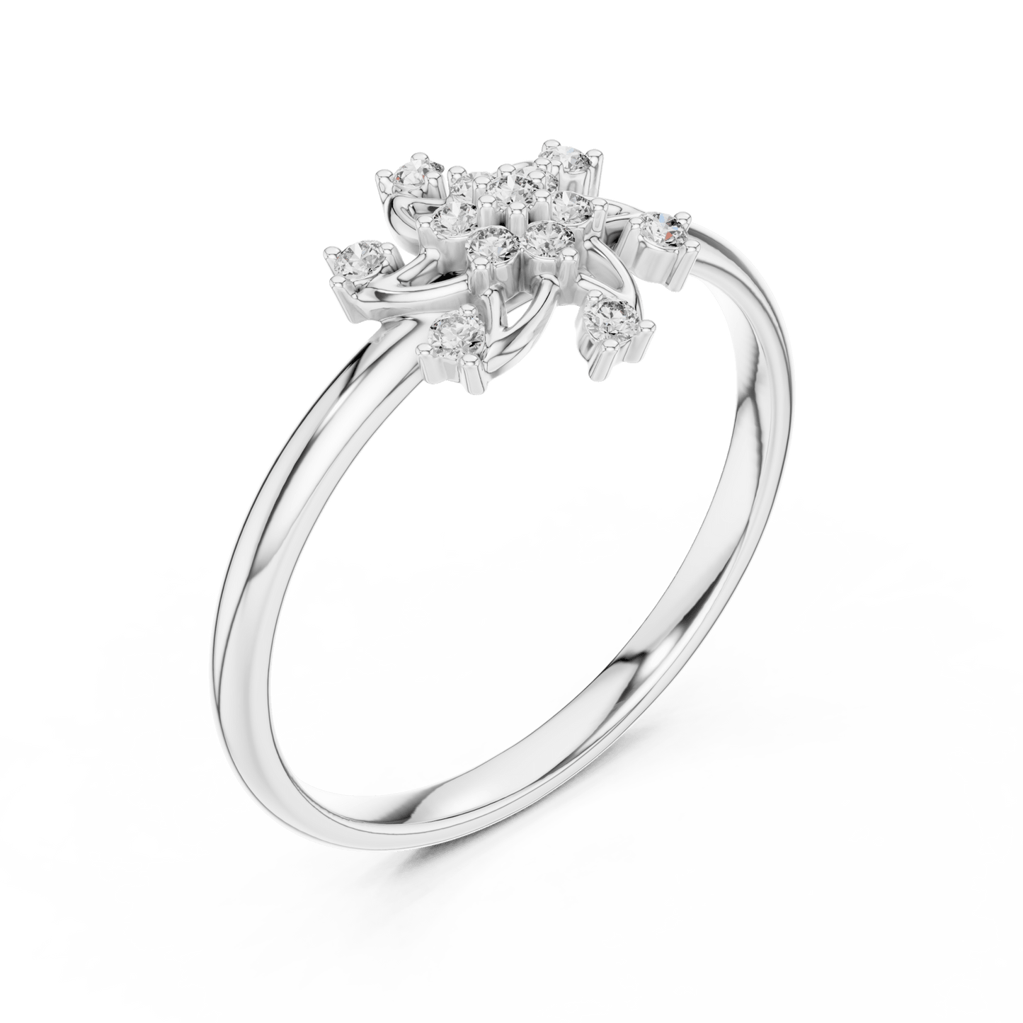 Pinwheel Blossom Round Cut Lab-Grown Diamond Ring - Suez Diamonds