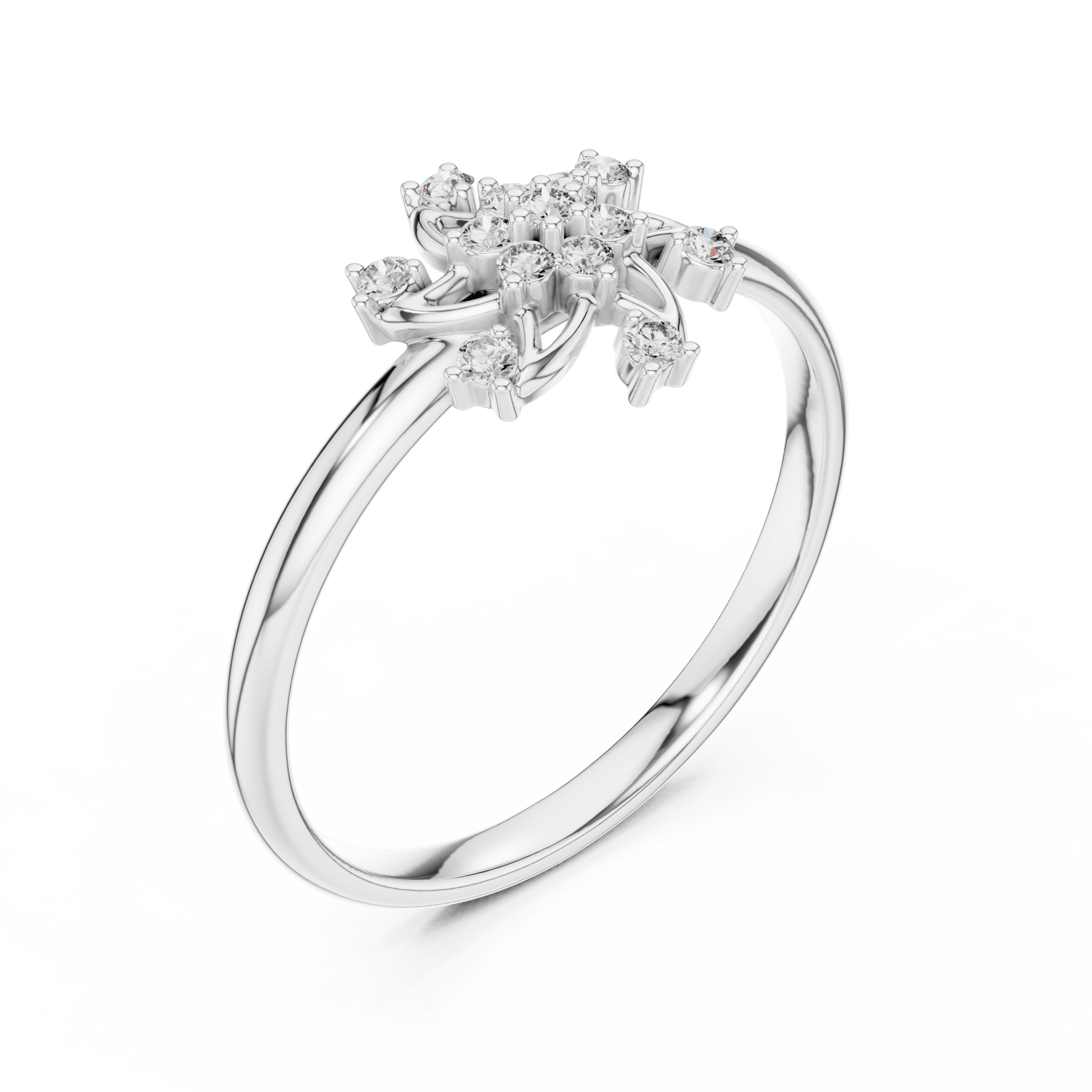 Pinwheel Blossom Round Cut Lab-Grown Diamond Ring - Suez Diamonds