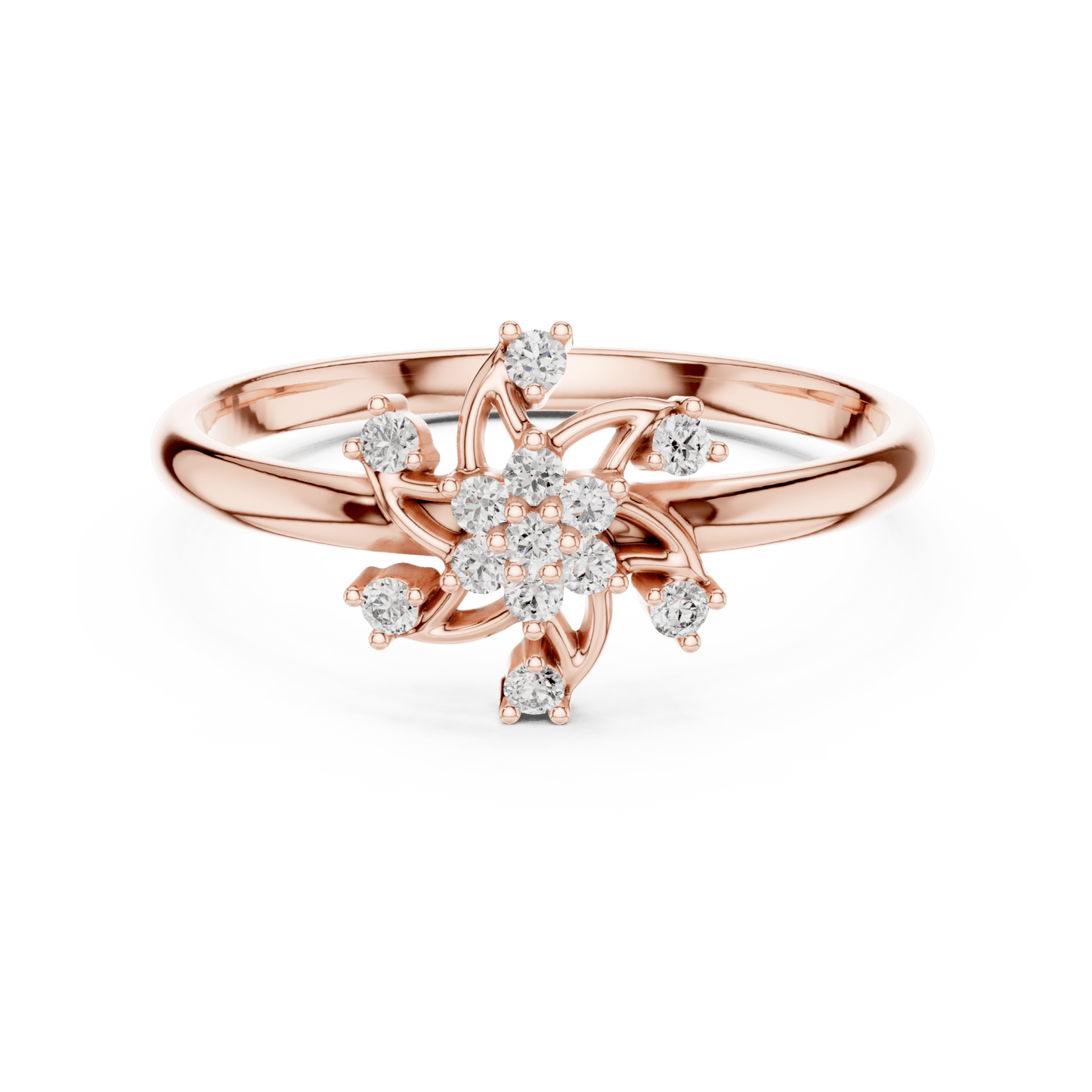 Pinwheel Blossom Round Cut Lab-Grown Diamond Ring - Suez Diamonds