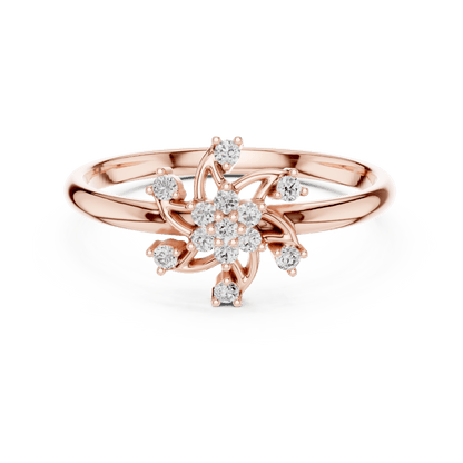 Pinwheel Blossom Round Cut Lab-Grown Diamond Ring - Suez Diamonds