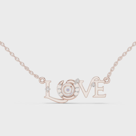 The 'LOVE' Evil Eye Pendant with Lab-Grown Diamonds without Chain