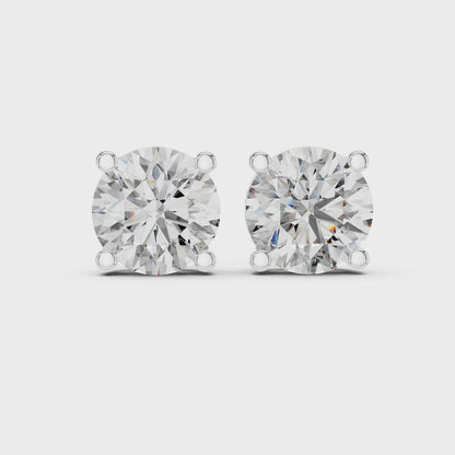 The Solitaire Grandeur | 4.00 CTW Round Brilliant Lab-Grown Diamond Studs in 14K Gold