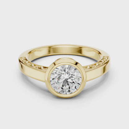 The Filigree Bezel Solitaire Lab-Grown Diamond Ring