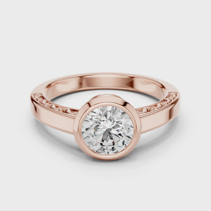 The Filigree Bezel Solitaire Lab-Grown Diamond Ring